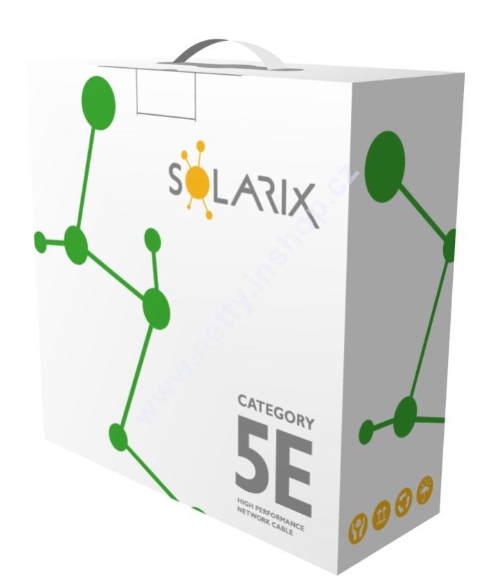 Instalační kabel Solarix CAT5E UTP PVC Eca, 100 m/box