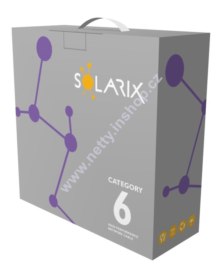 Instalační kabel Solarix CAT6 UTP LSOH Dca s2 d2 a1, 100 m/box