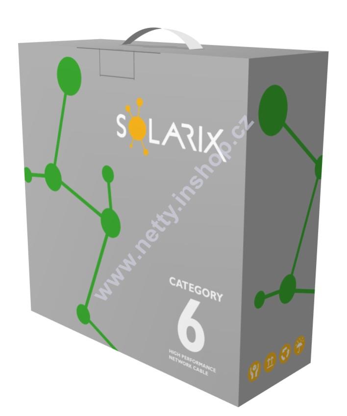 Instalační kabel Solarix CAT6 UTP PVC Eca, 100 m/box