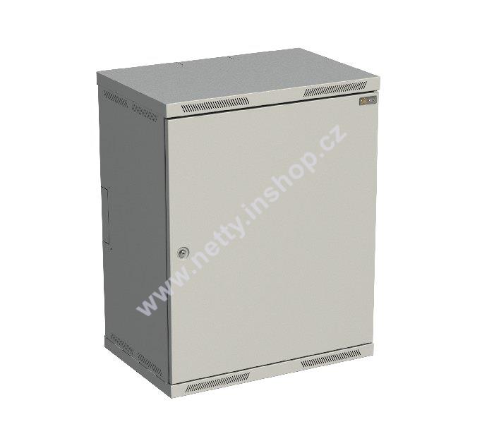Rozvaděč nástěnný nýtovaný SENSA 15U 400mm, dveře plech, RAL 7035