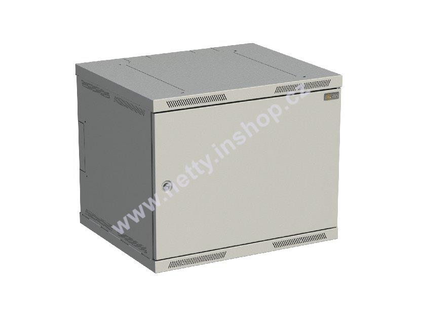Rozvaděč nástěnný nýtovaný SENSA 9U 500mm, dveře plech, RAL 7035