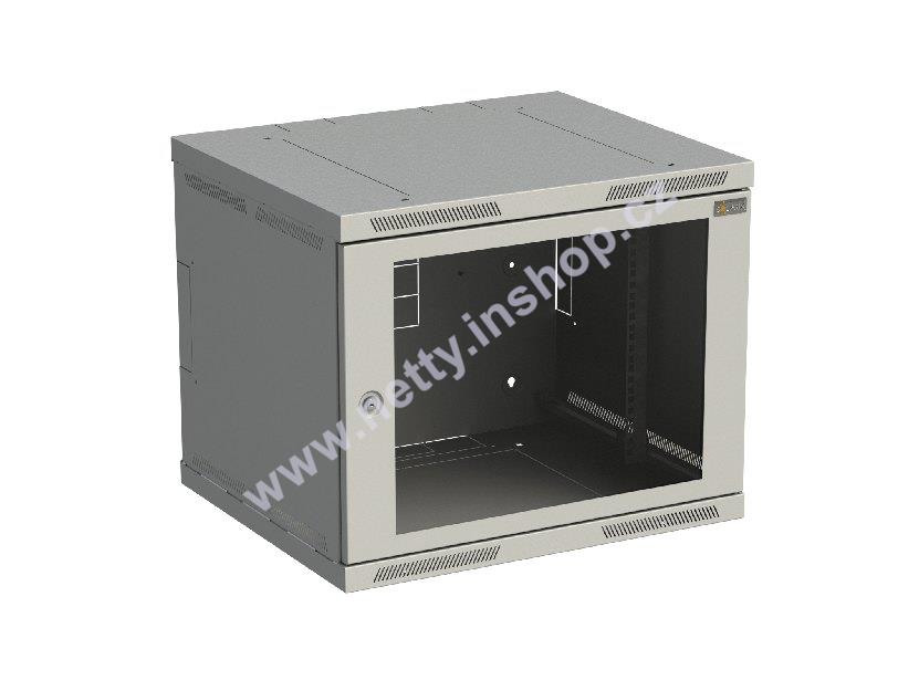 Rozvaděč nástěnný nýtovaný SENSA 9U 500mm, dveře sklo, RAL 7035