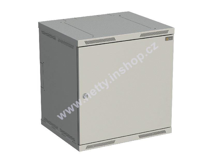 Rozvaděč nástěnný nýtovaný SENSA 12U 500mm, dveře plech, RAL 7035