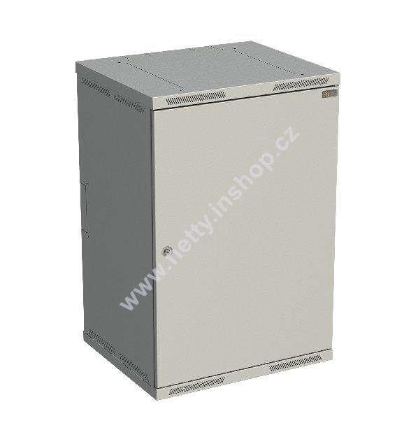 Rozvaděč nástěnný nýtovaný SENSA 18U 500mm, dveře plech, RAL 7035