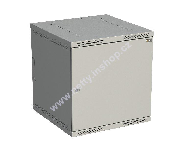 Rozvaděč nástěnný nýtovaný SENSA 12U 600mm, dveře plech, RAL 7035
