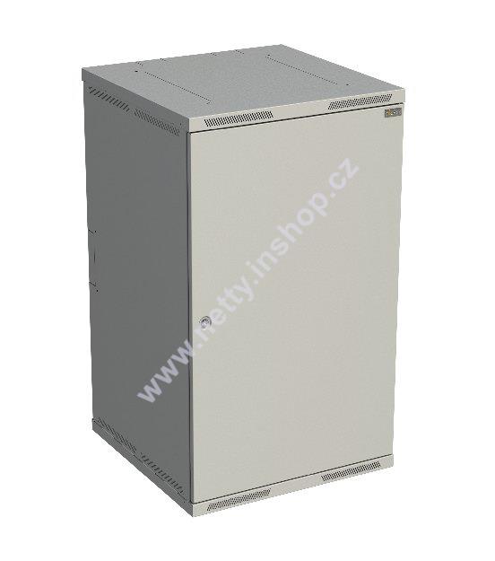 Rozvaděč nástěnný nýtovaný SENSA 21U 600mm, dveře plech, RAL 7035