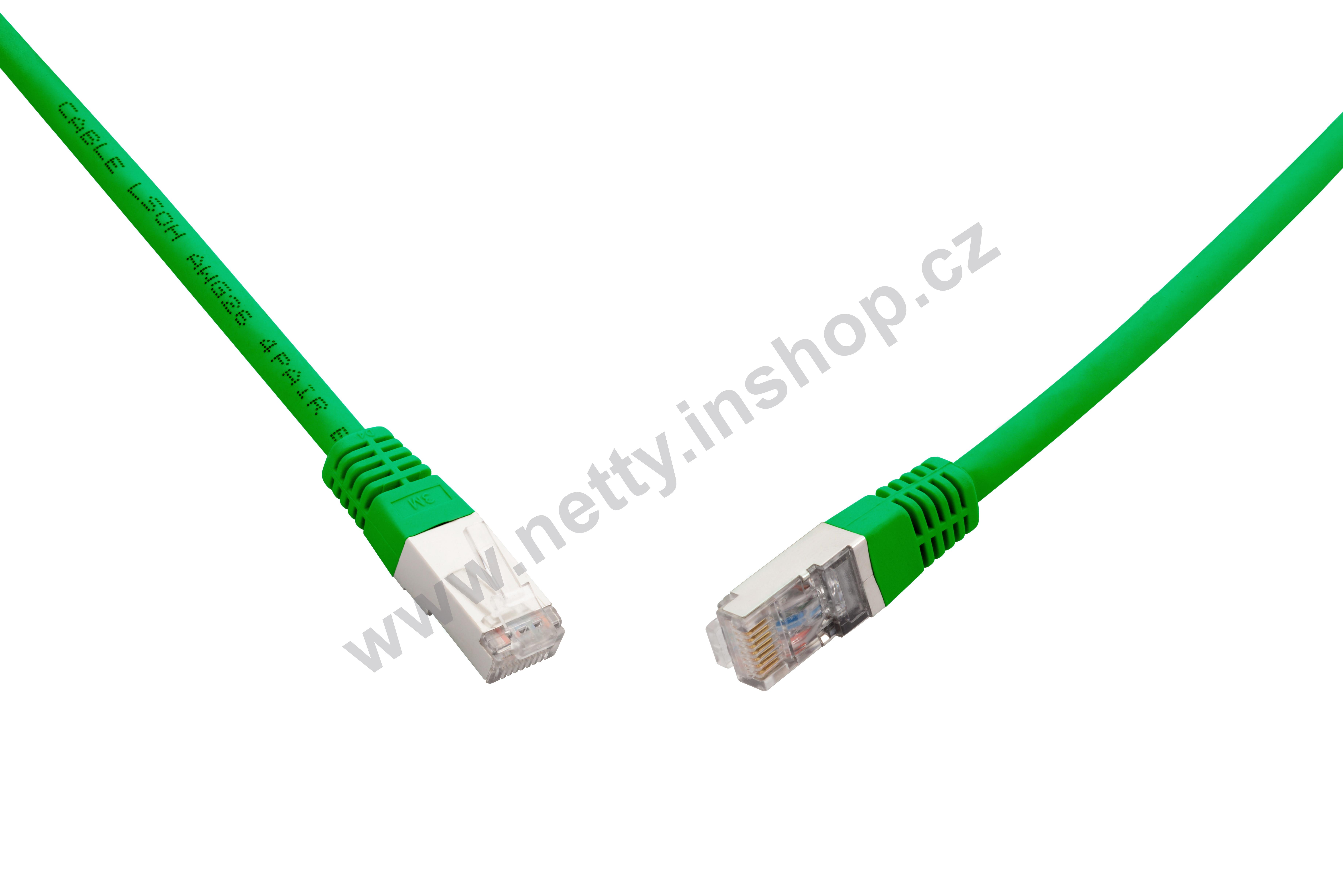 10G patch kabel CAT6A SFTP LSOH 1 m zelený non-snag-proof