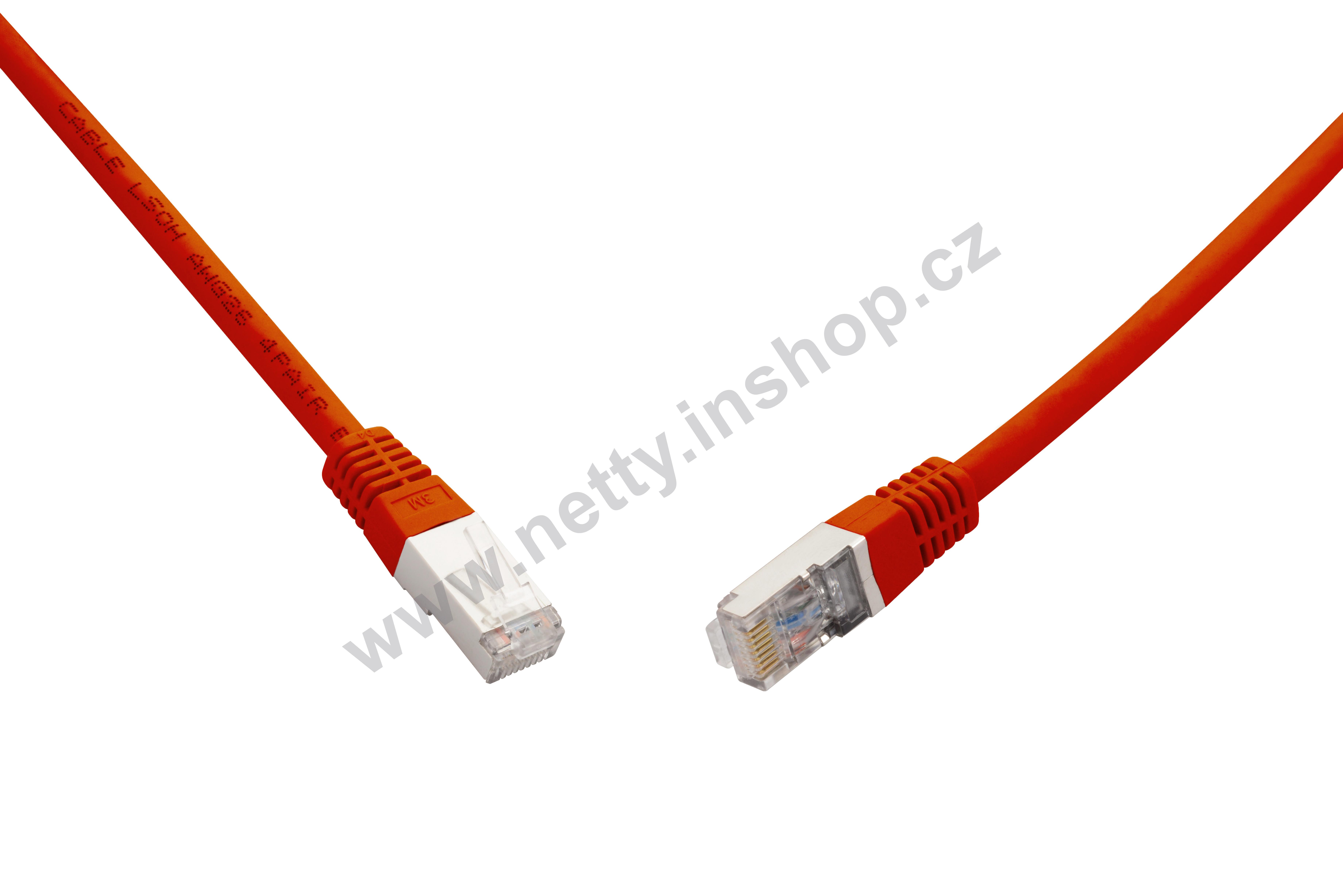 10G patch kabel CAT6A SFTP LSOH 0,5 m červený non-snag-proof