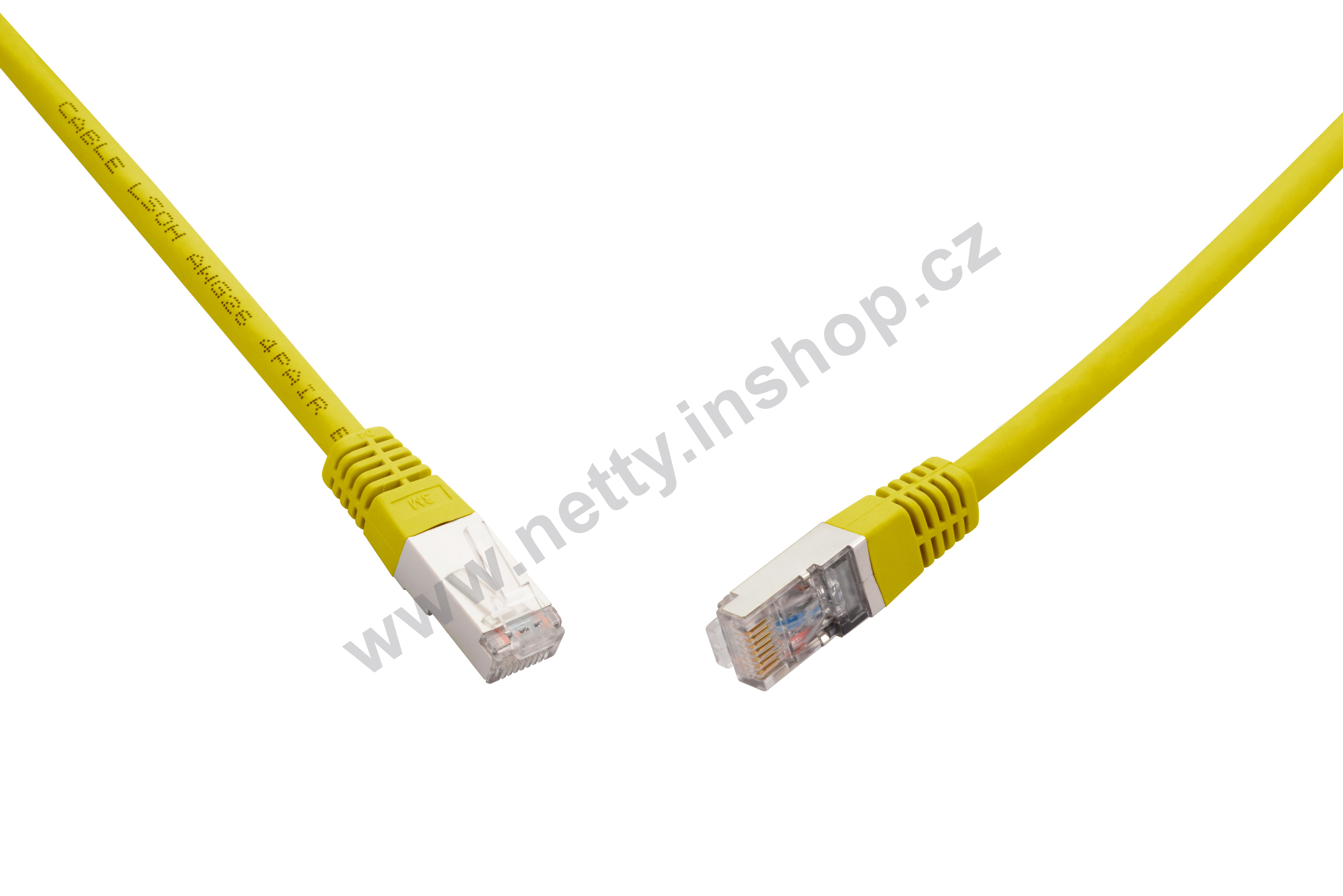 10G patch kabel CAT6A SFTP LSOH 0,5 m žlutý non-snag-proof