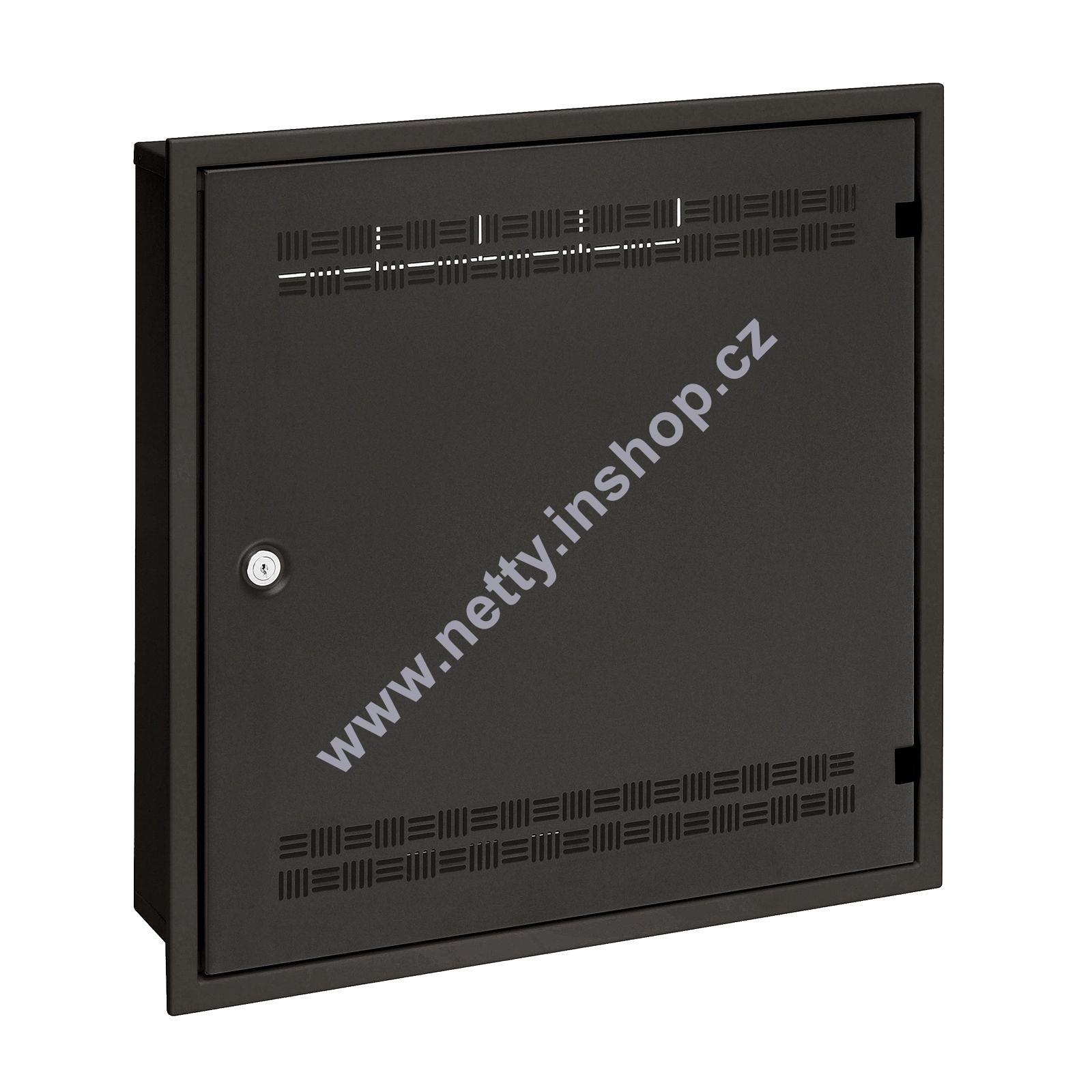 Rozváděč SOHO LC-18 do zdi, lišty 2U, 4U a 11U, 550×550, černá RAL 9005, s vlast. rámem