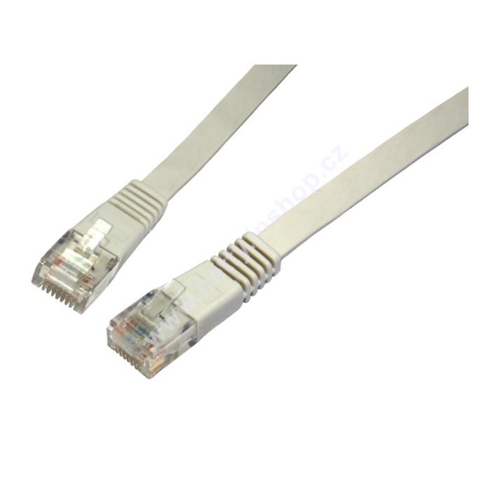 Patch kabel plochý CAT5E UTP LSOH 0,5m šedý,  non-snag-proof