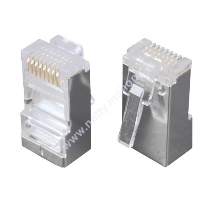 Konektor RJ45 CAT6 STP 8p8c stíněný skládaný na licnu
