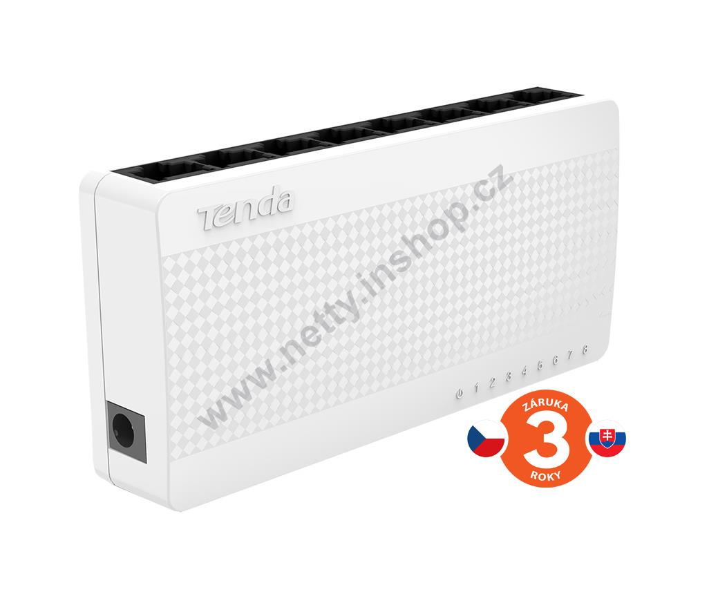 Tenda S108 8-Port Mini Eco Fast Ethernet Switch, 10/100 Mb/s, Desktop
