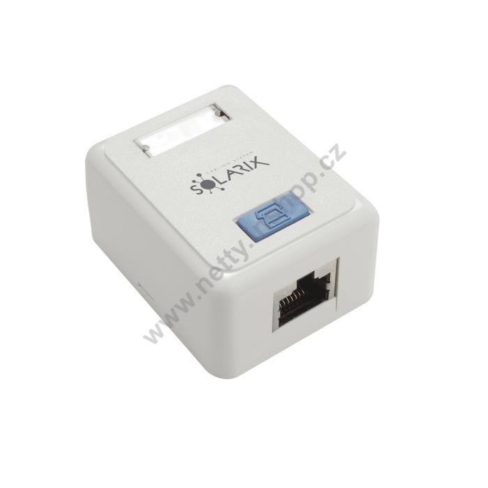 Zásuvka Solarix CAT5E STP 1 x RJ45 na omítku bílá