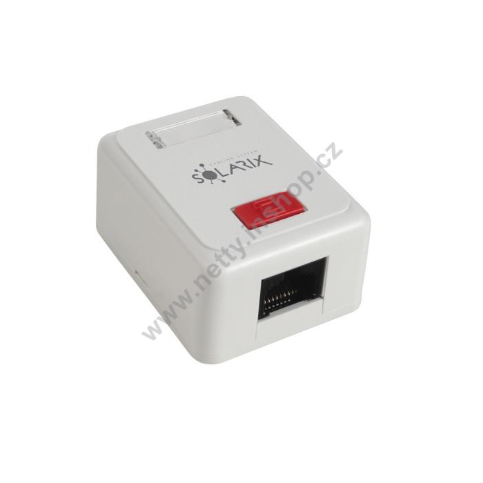 Zásuvka Solarix CAT5E UTP 1 x RJ45 na omítku bílá