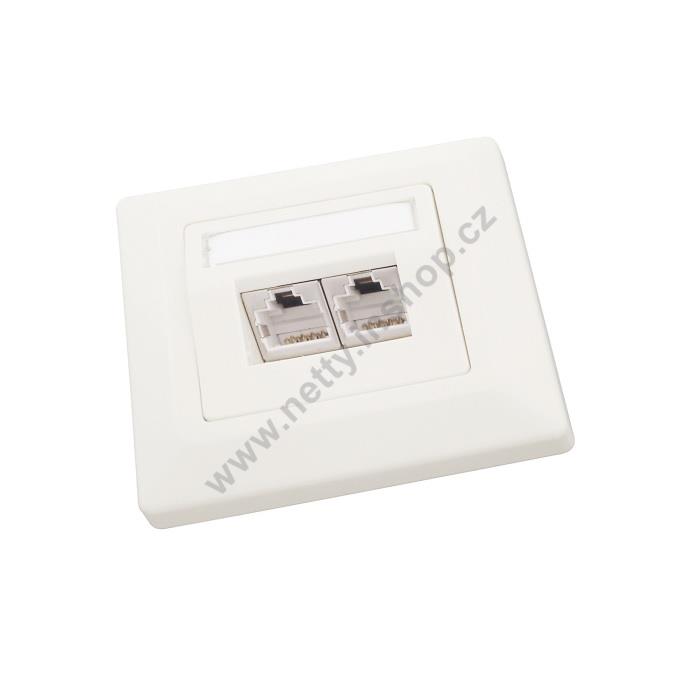 Zásuvka Solarix CAT5E STP 2 x RJ45 pod omítku bílá