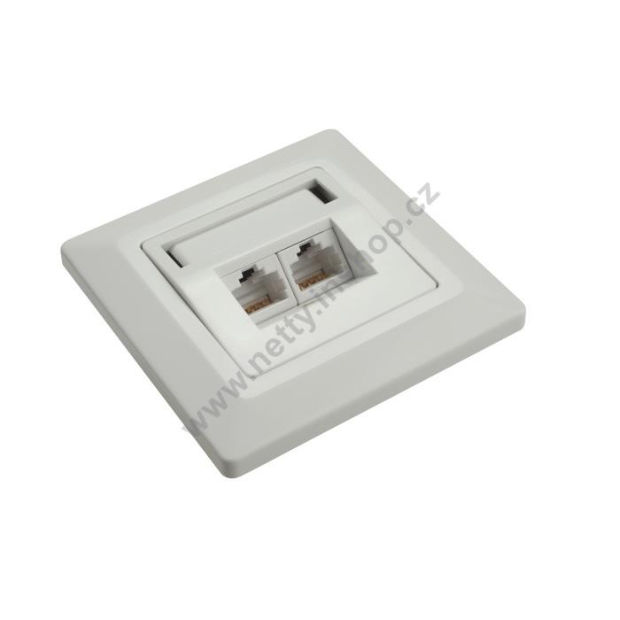 Zásuvka Solarix CAT5E UTP 2 x RJ45 pod omítku bílá