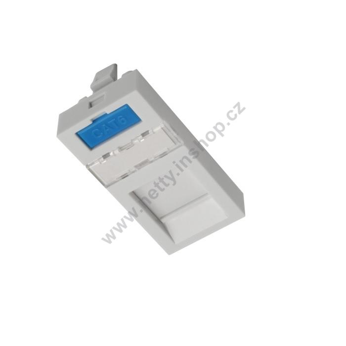 Modul French style Solarix 22,5 x 45mm pro 1 keystony přímý bílý