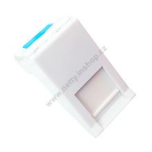 Modul French style Solarix 22,5 x 45mm pro 1 keystone úhlový bílý