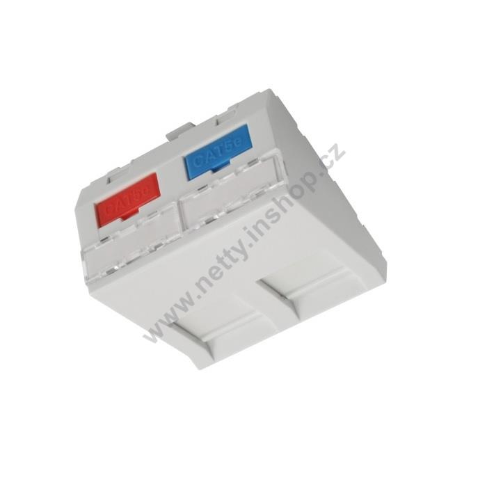 Modul French style Solarix 45 x 45mm pro 2 keystony úhlový bílý