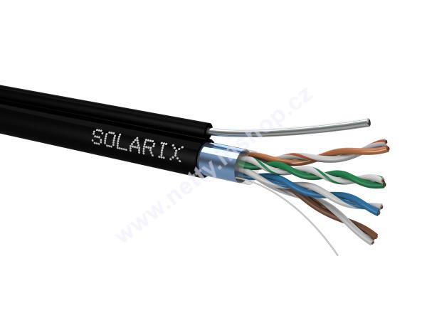 Venkovní instalační kabel Solarix CAT5E FTP PE Fca samonosný 305m/cívka