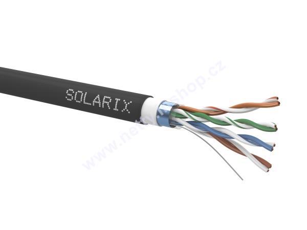 Venkovní instalační kabel Solarix CAT5E FTP PE+PVC Fca dvojplášť 305m/cívka