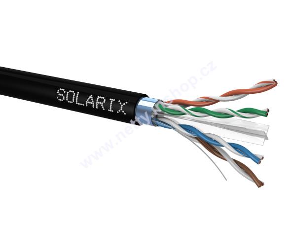 Venkovní instalační kabel Solarix CAT6 FTP PE Fca 500m/cívka černý