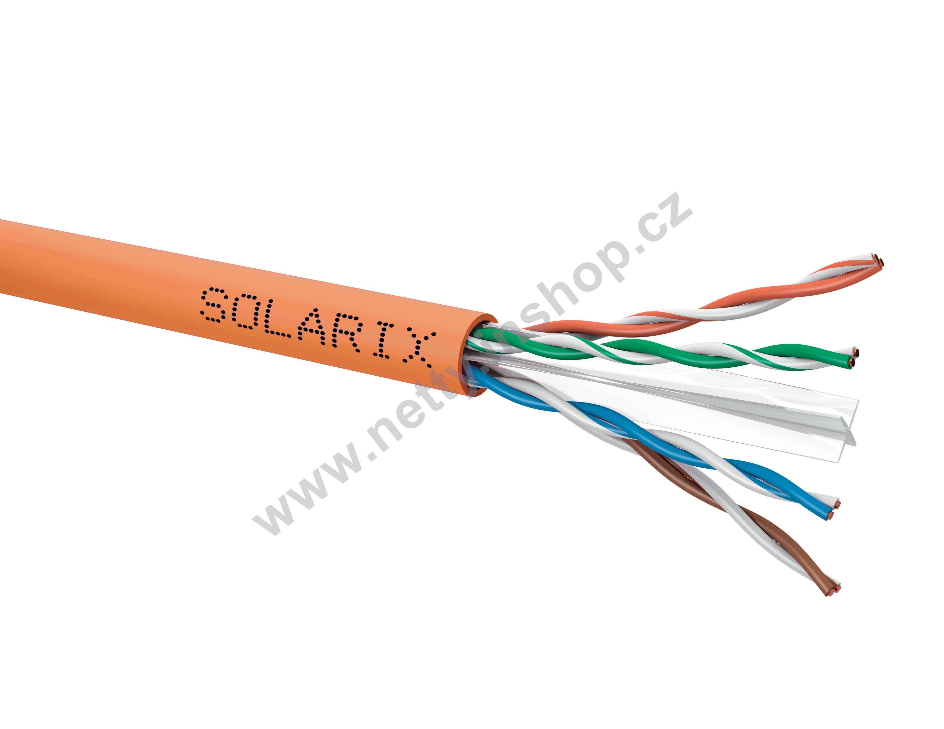 Instalační kabel Solarix CAT6 UTP LSOHFR B2ca s1 d1 a1 500m/cívka oranžový