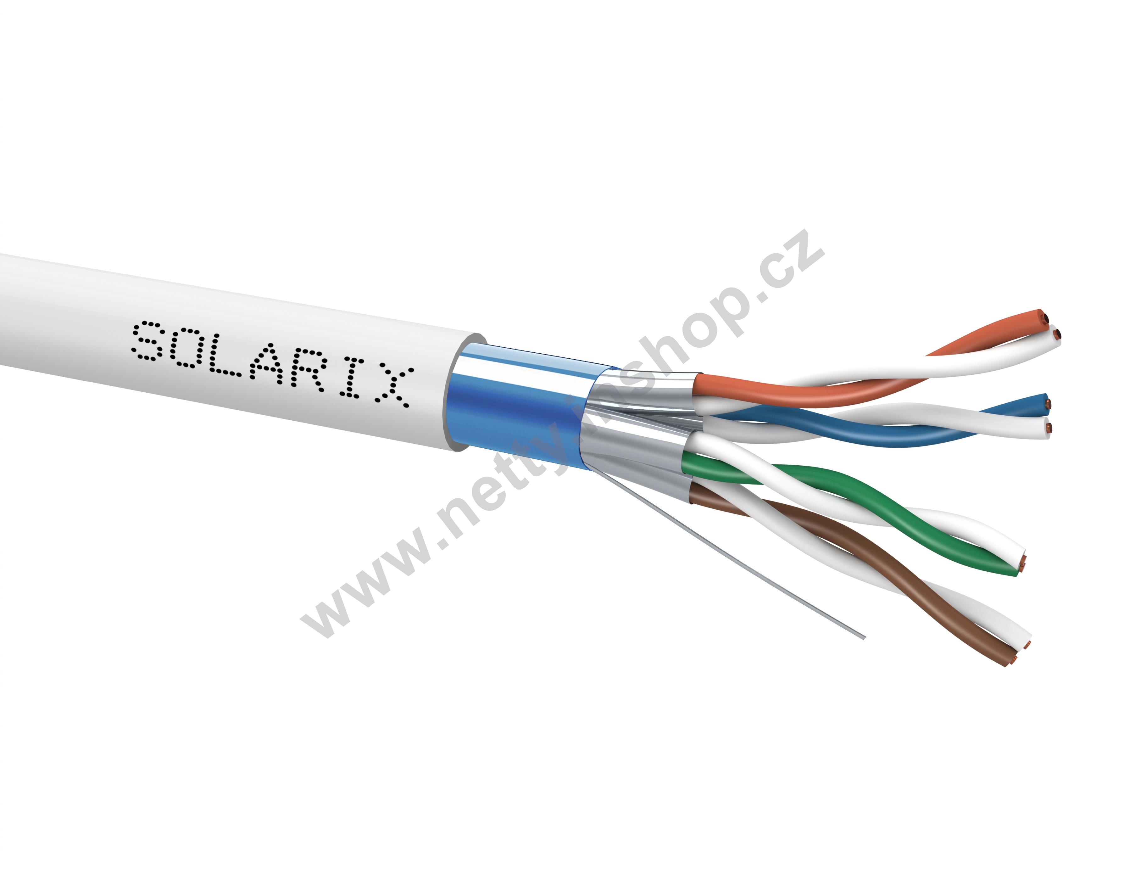 Instalační kabel Solarix CAT6A FFTP šedý Dca s2 d2 a1 500m