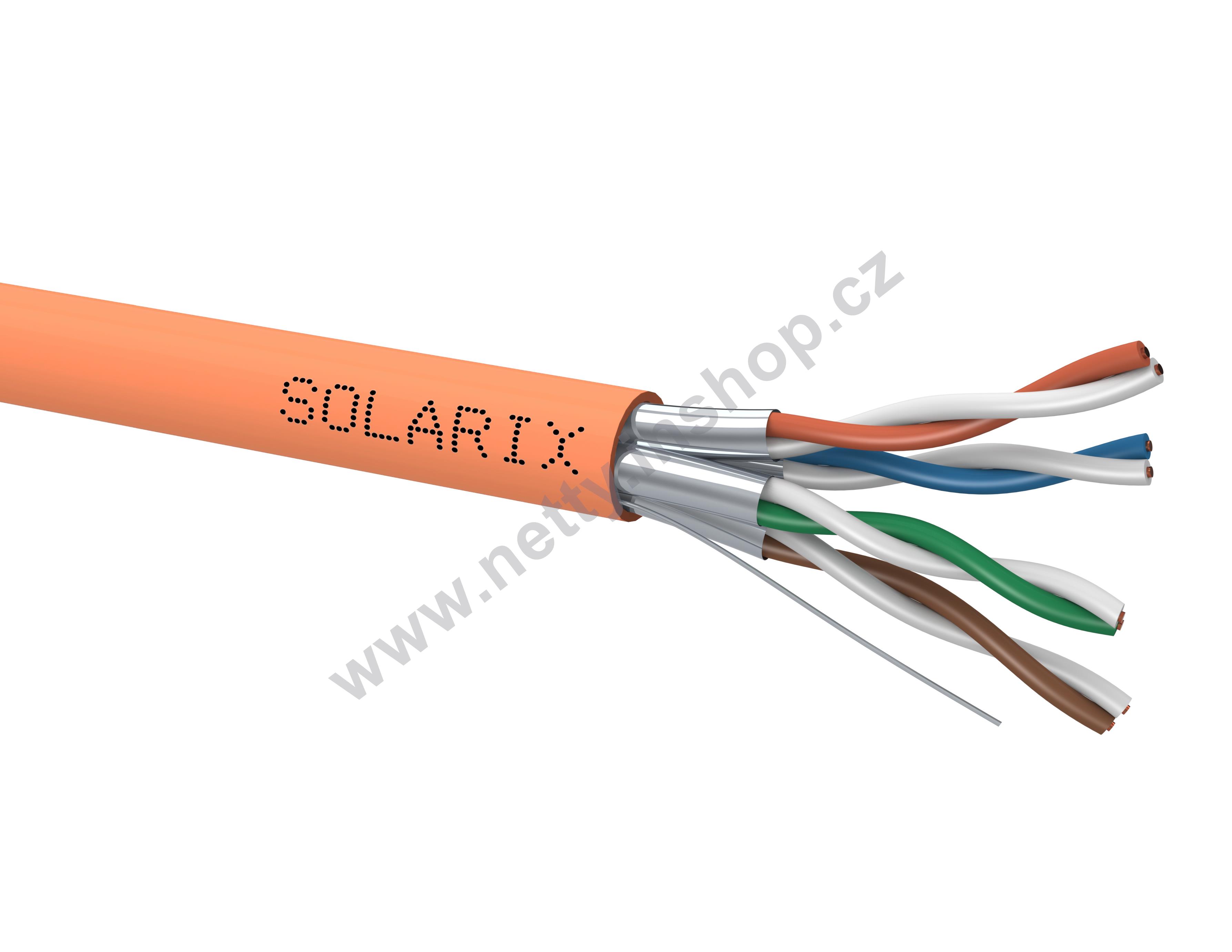 Instalační kabel Solarix CAT6A STP LSOH B2ca s1 d1 a1 500m/cívka
