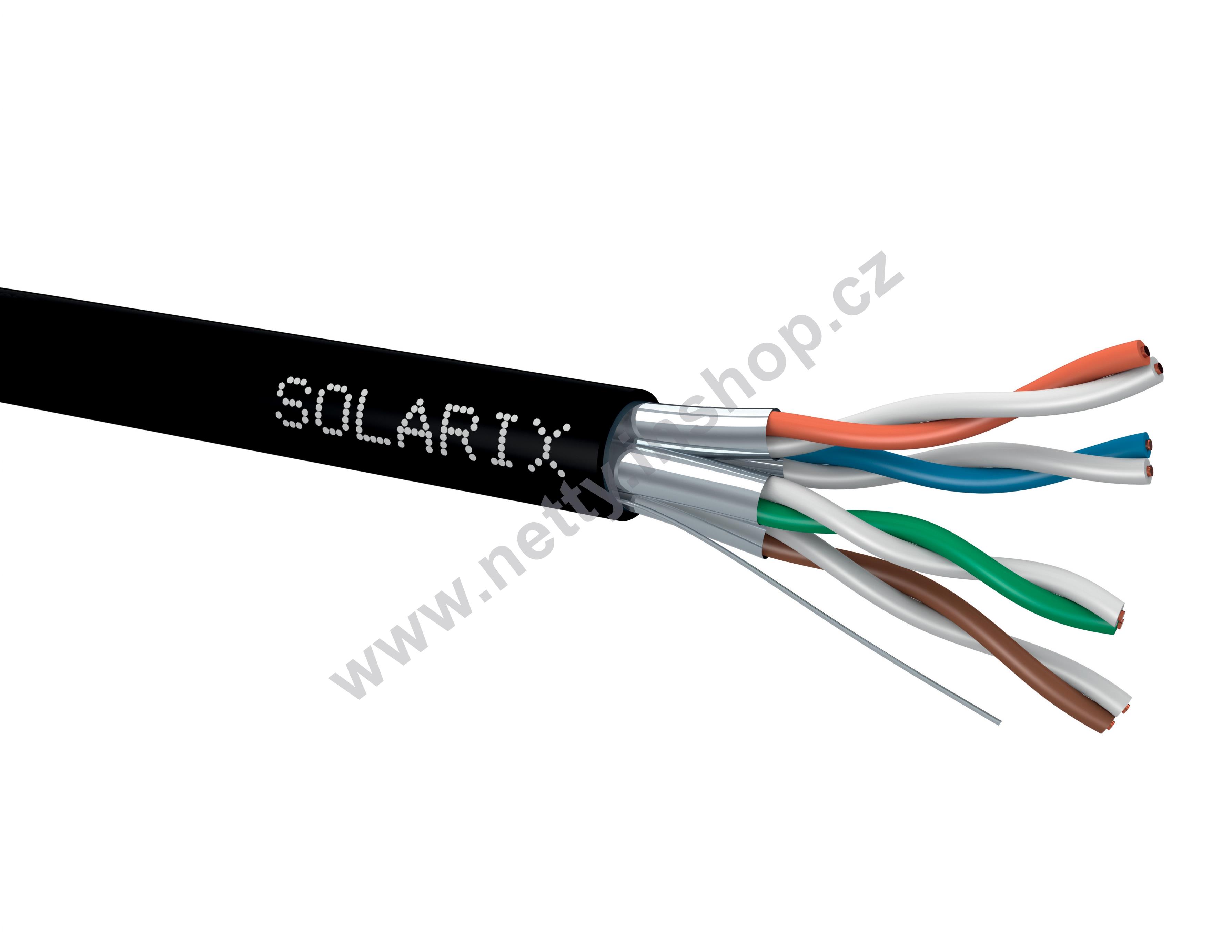 Instalační kabel Solarix CAT6A STP PE Fca 500m/cívka