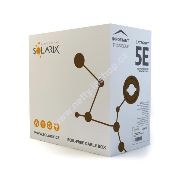 Kabel licna Solarix CAT5E FTP PVC Fca šedý 305m box