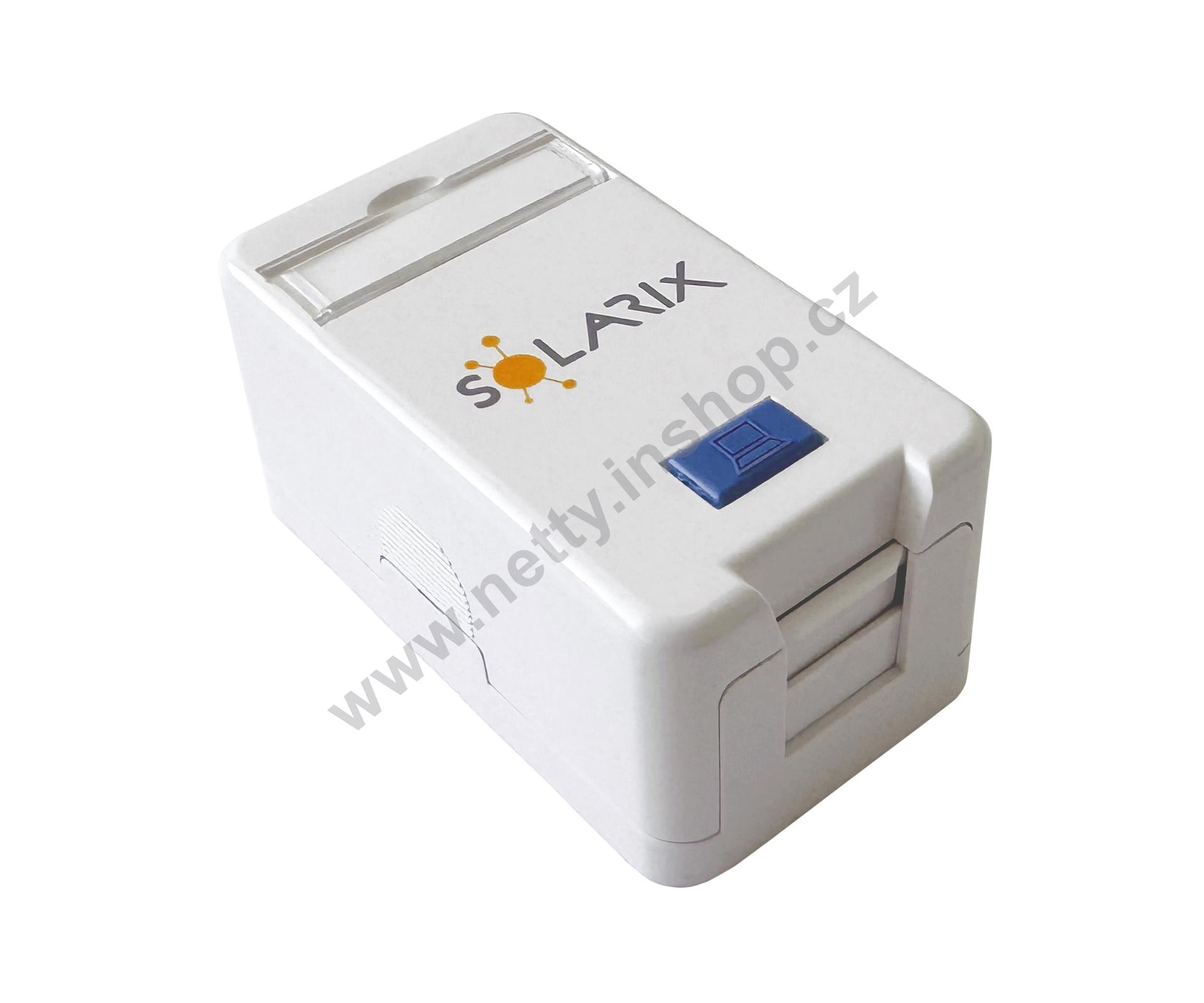 Modulární zásuvka Solarix pro 1 keystone, na omítku, bílá