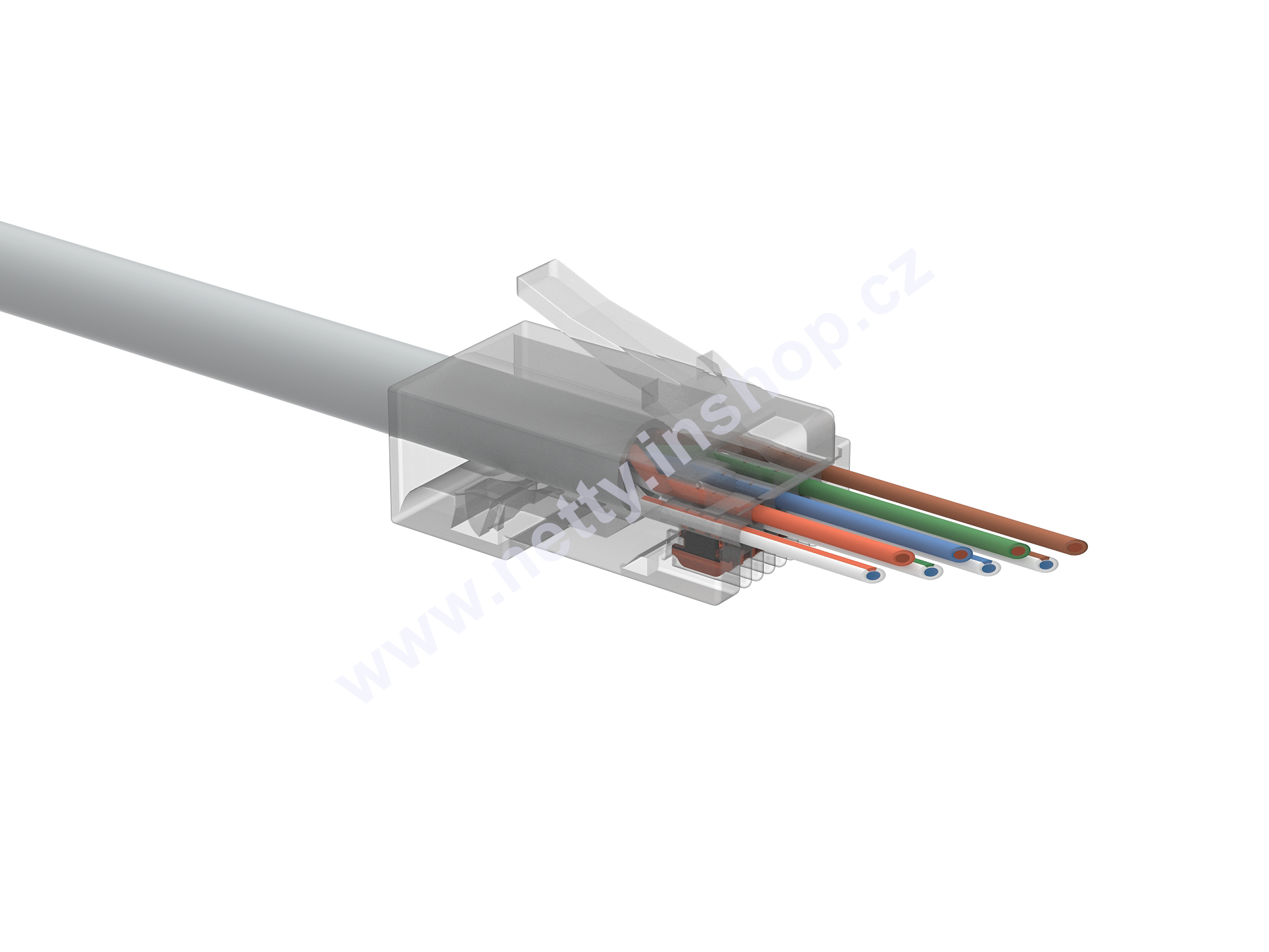 Univerzální EASY konektor RJ45 CAT5E UTP 8p8c, na drát i licnu