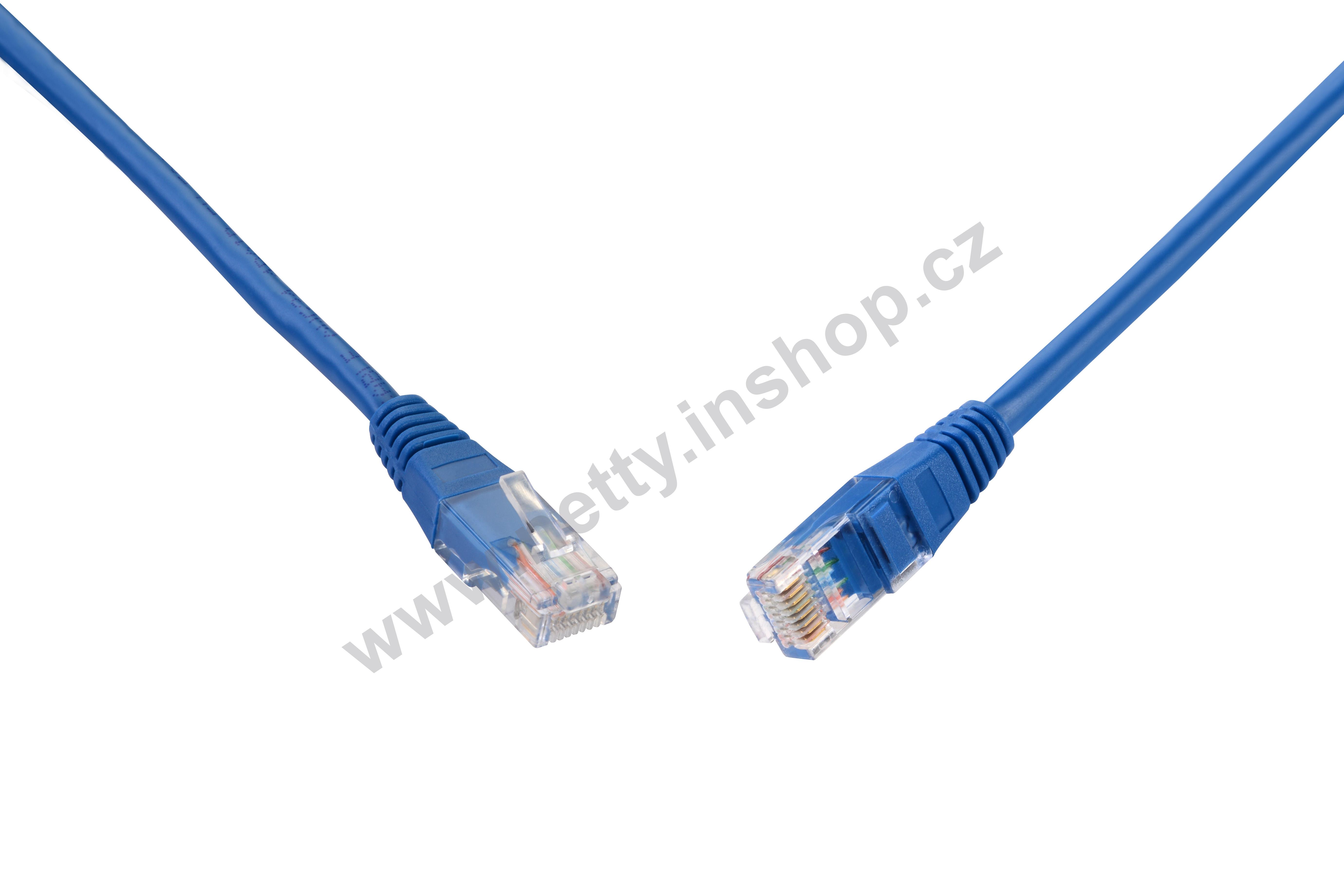 Patch kabel UTP, CAT5E, délka 7m, barva modrá