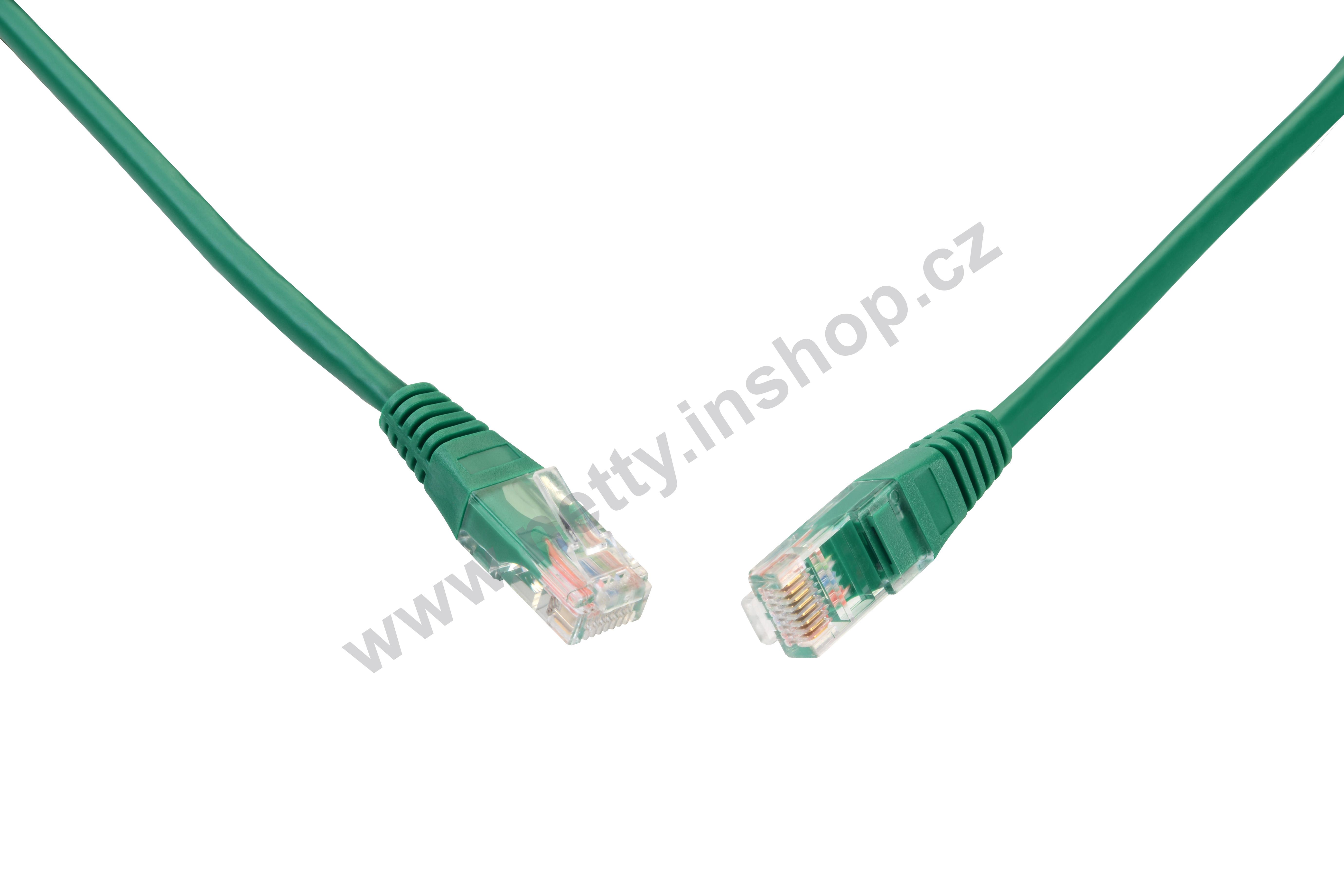 Patch kabel UTP, CAT5E, délka 7m, barva zelená