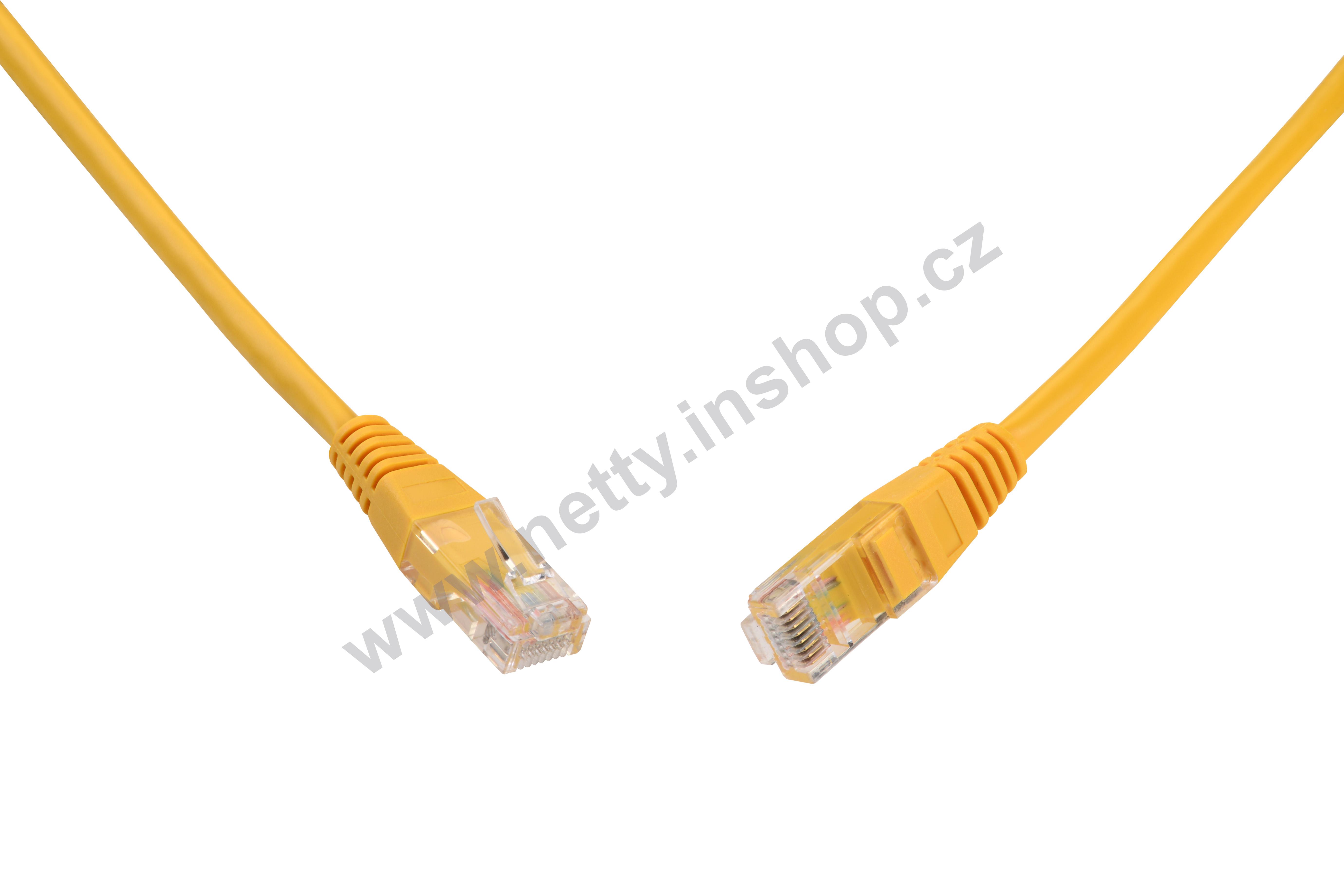 Patch kabel UTP, CAT5E, délka 7 m, barva žlutá