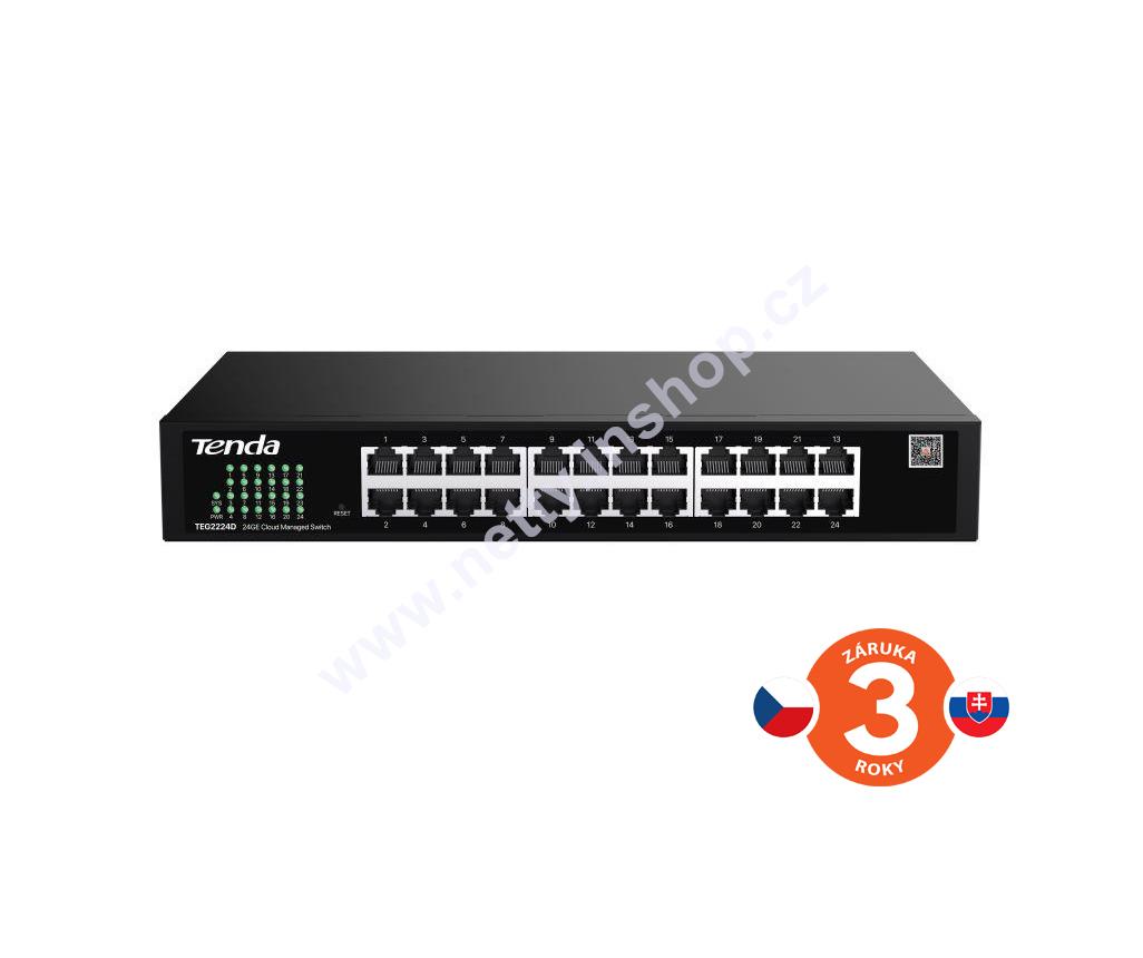Tenda TEG2224D Cloud Managed Gigabit Switch, 24× RJ45 10/100/1000 Mb/s