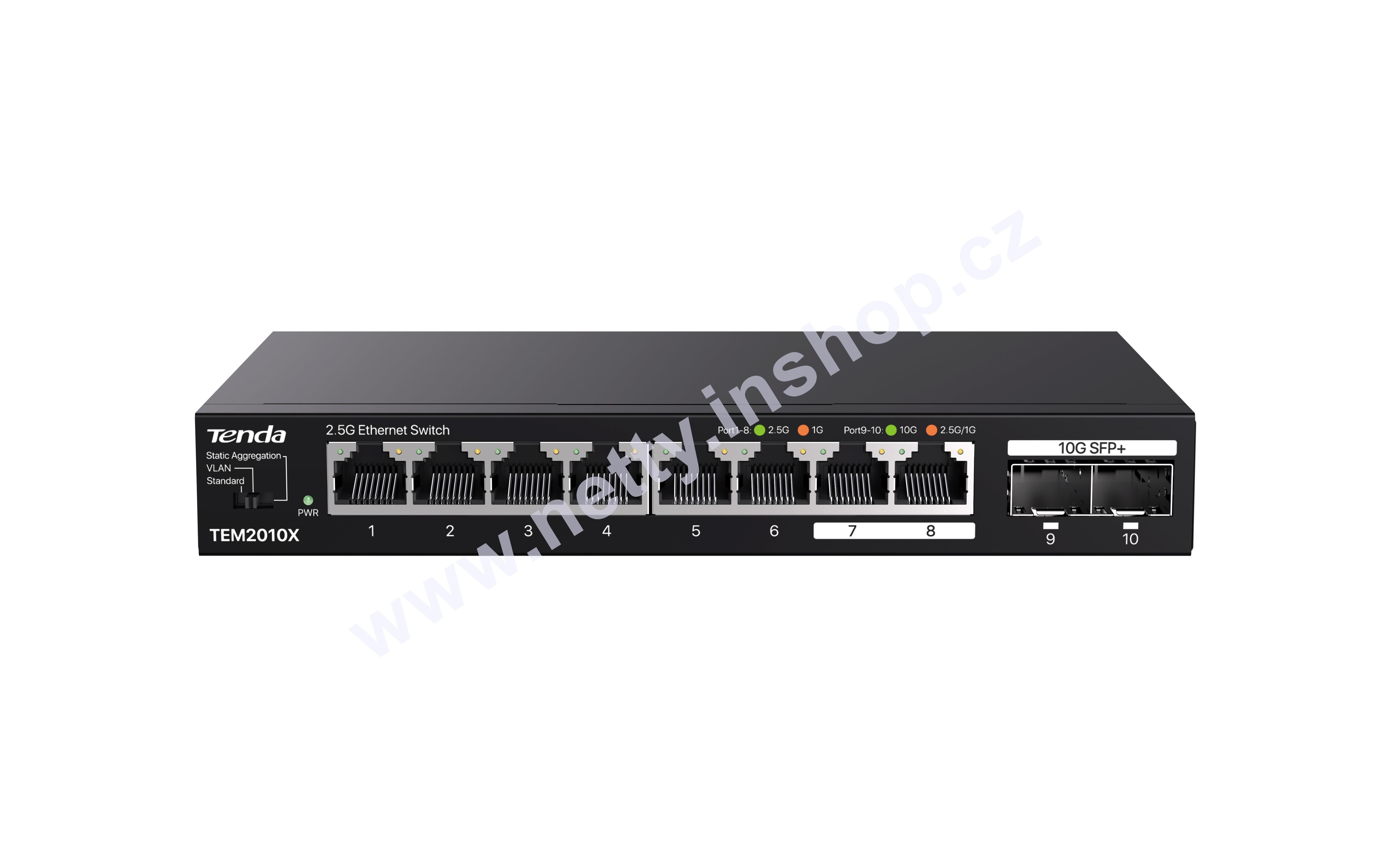 Tenda TEM2010X: 8× RJ45 2.5G + 2× SFP+ 10G Multi-Gigabit Switch