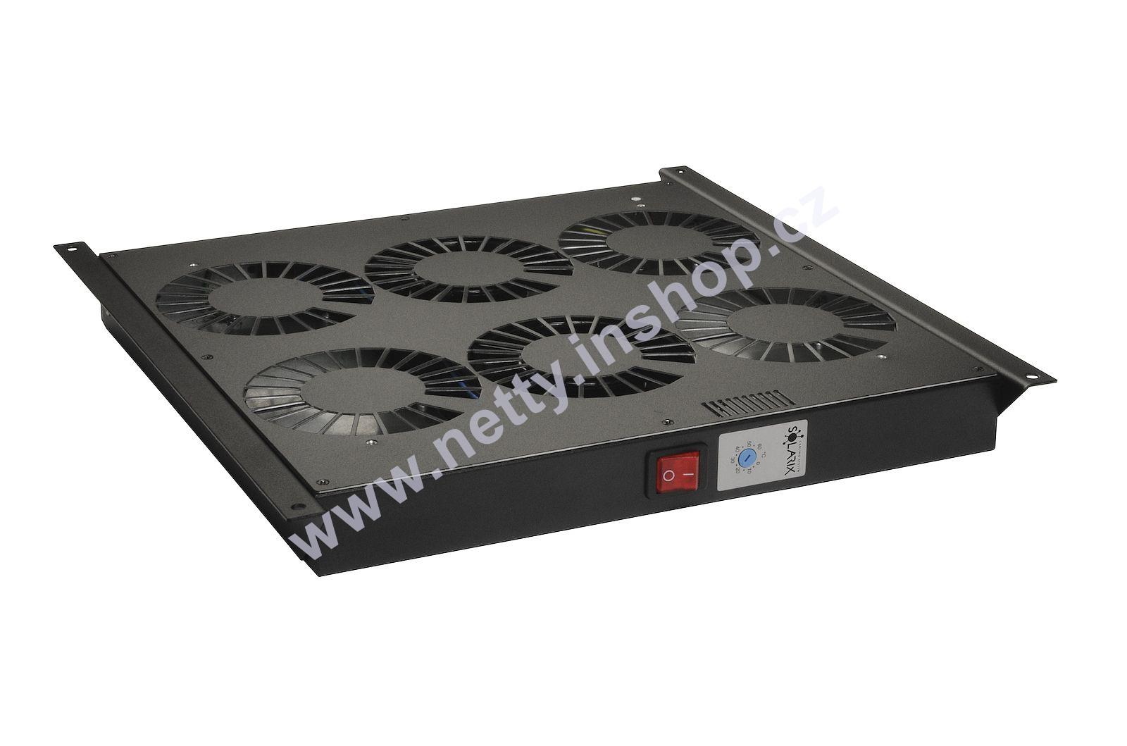 Ventilační jednotka univerzální, 2 ventilátory, se zabudovaným termostatem, černá