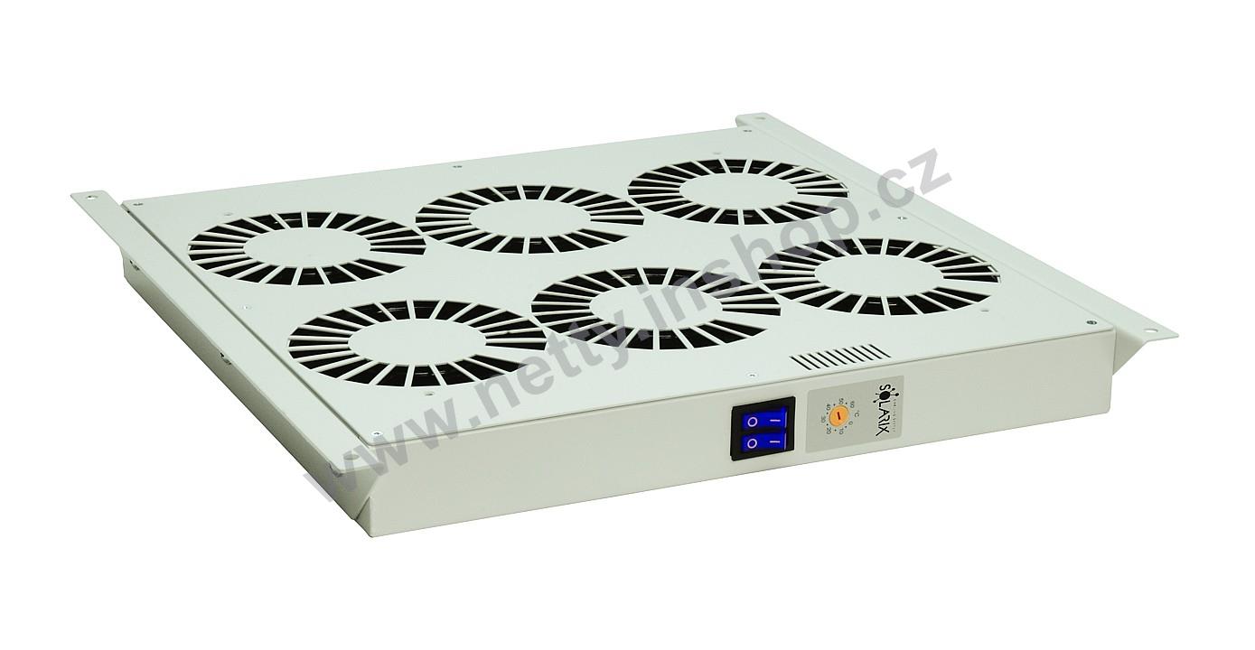 Ventilační jednotka univerzální, 2 ventilátory, se zabudovaným termostatem, šedá RAL 7035