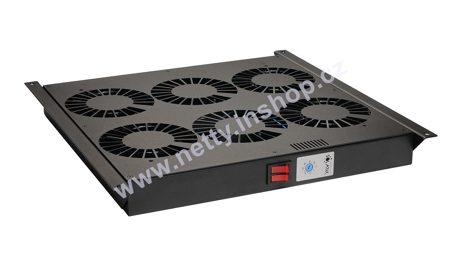 Ventilační jednotka univerzální, 4 ventilátory, se zabudovaným termostatem, černá