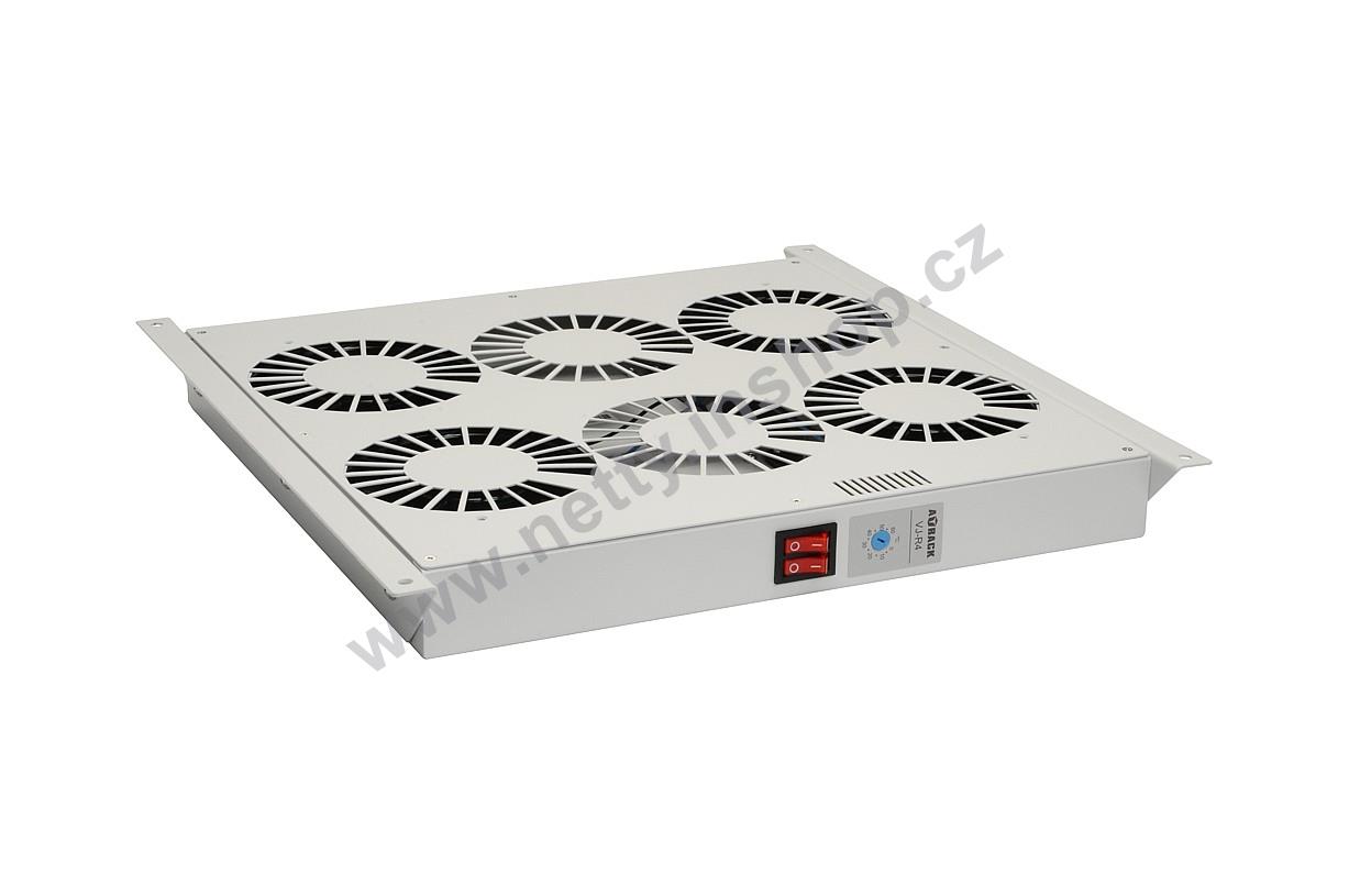 Ventilační jednotka univerzální, 4 ventilátory, se zabudovaným termostatem, šedá RAL 7035