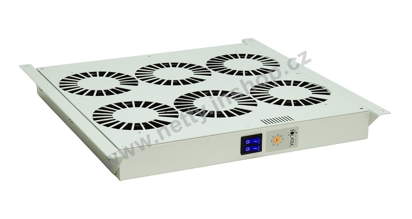 Ventilační jednotka univerzální, 6 ventilátorů, se zabudovaným termostatem, šedá RAL 7035