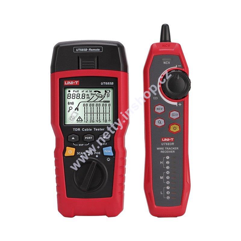 UNI-T tester LAN, měření délky TDR, grafický LCD displej, sonda