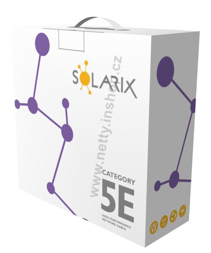 Instalační kabel Solarix CAT5E UTP LSOH Dca s1 d2 a1, 100 m/box