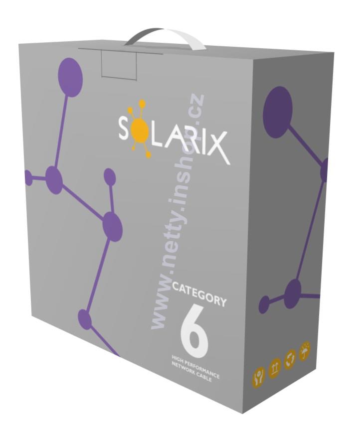 Instalační kabel Solarix CAT6 UTP LSOH Dca s2 d2 a1, 100 m/box