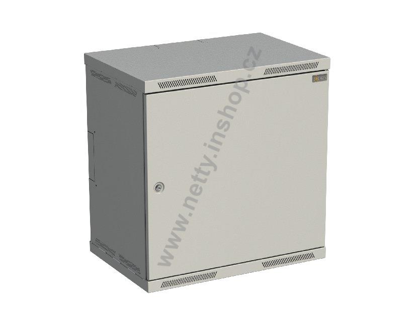 Rozvaděč nástěnný nýtovaný SENSA 12U 400mm, dveře plech, RAL 7035