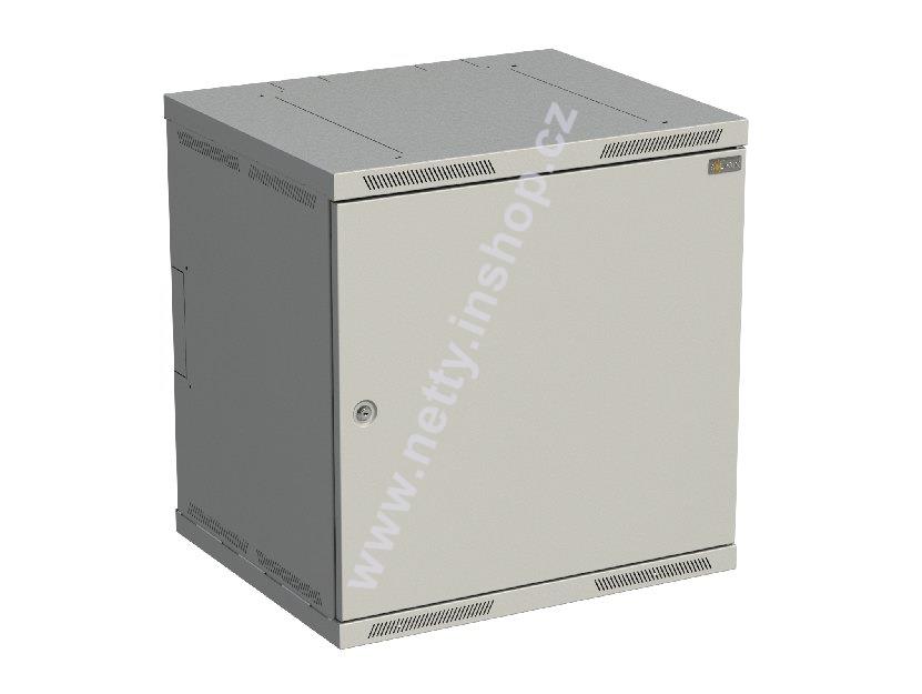 Rozvaděč nástěnný nýtovaný SENSA 12U 500mm, dveře plech, RAL 7035