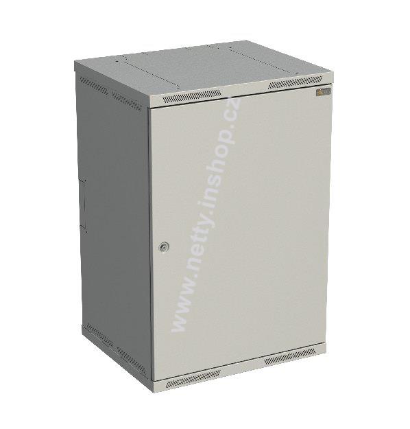 Rozvaděč nástěnný nýtovaný SENSA 18U 500mm, dveře plech, RAL 7035